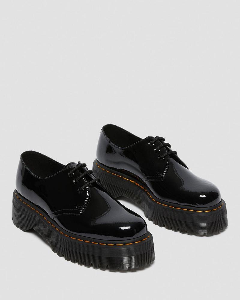 Dr Martens 1461 Lak Leren Platform Oxford Schoenen Dames Zwart | NL 42VRW